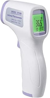 Digital thermometer for children and surfaceجهاز مقياس الحرارة جهاز قياس درجة الحرارة بالاشعة تحت الحمراء مع اضاءة خلفية ملونة، مناسب للاطفال والكبار