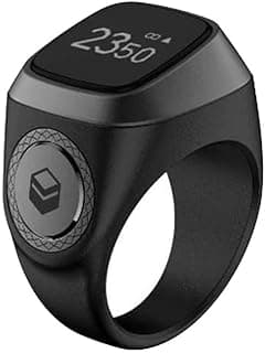 Smart Tasbih Zikr Ring, Muslim Prayer, Prayer timing reminder, OLED display, Tasbih Counter, Smart Ring, Wearable Technology, Waterproof, Graphite 20mm, ZIKR1-22F, lite version
