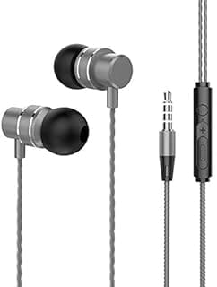سماعة اذن بميكروفون ومفتاح ضبط من كيندكس Kx2306، 1.2 متر، فضية، سلكي، في الاذن