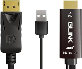 كابل GLINK GL-060M من HDMI إلى DisplayPort بدقة 4K@60Hz طول 1.8 متر | توصيل وتشغيل، دقة فائقة 4K، خامة ABS، توافق واسع