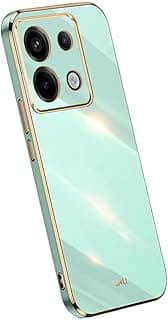 Silicone Case for Redmi Note 13 Pro 5G / Poco X6 5G (6.67 Inches), Gold Edge Style Mobile Phone Case, Green