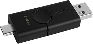 كينجستون 64 جيجابايت ديو USB 3.2 وفلاش من النوع سي، DTDE -64 جيجابايت، usb3، سعة 64 GB