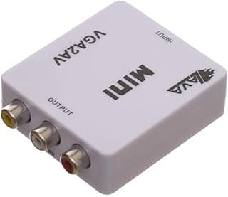 محول VGA الى AV صغير مع مخرج صوت 3.5mm، دقة 1080p، vga2av - ابيض