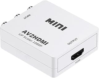 محول ار سي ايه إلى HDMI اتش دي، فيديو في بي اس مركب وي ان اي صندوق AV2HDMI مع كابل شحن USB صغير، أبيض