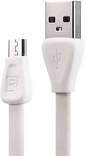 كابل شحن سريع ونقل بيانات USB إلى مايكرو بطول 2 ملم من ريماكس، لون أبيض - موديل Rc-124