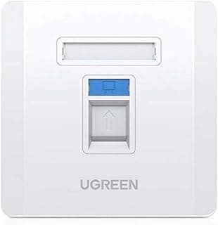 مخرج حائط إنترنت LAN RJ45 مقاس 86 مم × 86 مم (أبيض)