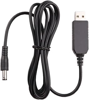 وصلة كابل USB إلى مقبس 5.5 × 2.1 ملم، مقبس 5 فولت إلى 12 فولت تيار مستمر، شاحن باور بانك للتوجيه المعزز، شاحن باور بانك للموبايل [سلك بطول 1 م] يعمل بالفعل (تم اختباره)