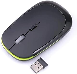 ماوس USB لاسلكي بتصميم رباعي الابعاد وانيق ونحيف ومصمم بطريقه مريحه لليد بدقة 1000 نقطة لكل بوصة ويعمل لمسافه 8-10 متر من جون كينج G3500، بلون اسود