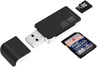 قارئ كروت OTG متعدد الوظائف 4 في 1 - Micro/USB/Micro SD/TF (لون عشوائي أسود وأبيض)
