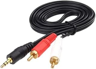 كابل صوت أوكس بطول 1.5 متر مع مقبس 3.5 ملم إلى RCA متوافق مع الهواتف الذكية