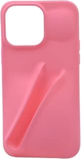 Pink Silicone Case with Built-in Stand Compatible with iPhone 14 Pro Max