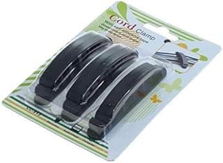 Cable Management Clips, Set of 3 Black Cord Organisers, 6 Raceways for Electronic cables management