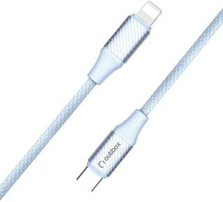 Outbox USB-C to Lightning Braided Fast Charging Cable — 30W, 3A, 1.2m, Blue