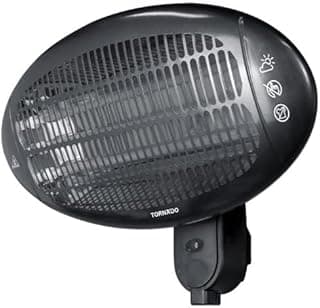 سخان حائط هالوجين 2000 وات THH-2000W من تورنيدو، أسود
