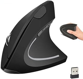 Ergonomic Vertical Mouse, Right Handed 2.4GHz RGB Wireless Ergonomic Rechargeable, 6 Buttons 3 Adjustable DPI 800/1200/1600 Levels,Vertical Mouse for PC,Desktop,Laptop(A)