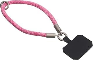 Cell Phone Lanyard Convenient and Comfortable Lanyard Easy to Use With Clear Patch Fits All Mobile Phones 15 CM - Pink White