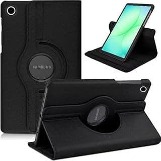 Protective Cover for Samsung Galaxy Tab A9 8.7-inch (SM-X110/X115/X117), 360° Rotatable Smart Stand, Leather Folio Flip Cover with Multi-Angle Viewing, Auto Wake Sleep (Black)