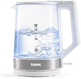 TANK Safe Touch Classic Glass Electric Kettle 1.7L 1850W - KG-2318/White