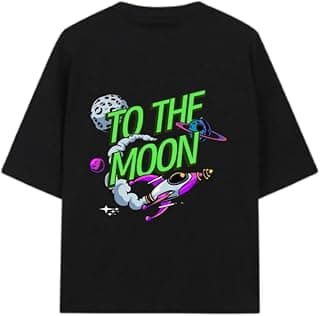 تيشرت بطبعة كائنات فضائية وعبارة "To The Moon"، تصميم 7
