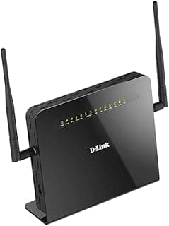 راوتر DSL-G2452DG دي-لينك لاسلكي AC1200 ثنائي النطاق جيجابت ADSL/VDSL2 مع 4 منافذ جيجابت LAN، 1 جيجابت WAN، 1 USB، 2 × 5dBi هوائي قابل للفصل