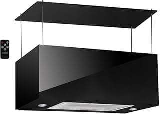 Purity101 Island Kitchen Hood - 90 cm, 1000 m³/h - High Performance Air Purification, Touch Control, Remote Included - DIAMOND BLACK ISLAND - Black