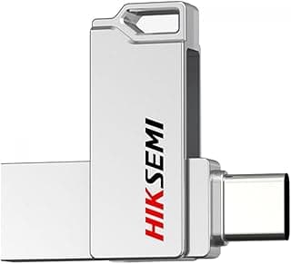 محرك أقراص مزدوج USB 3.2 سعة 128 جيجابايت من هيكسيمي نوع ايه/نوع سي حتى 150 ميجابايت/ثانية، فضي - سينك | HS-USB-E327C 128G U3 |، هايكفيجين