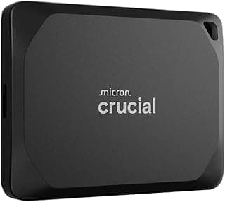 كروشال هارد SSD محمول X10 برو 2TB، قراءة حتى 2100 ميجابايت/ثانية، كتابة 2000 ميجابايت/ثانية، USB 3.2 USB-C، وسيط تخزين خارجي متين للكمبيوتر وماك للمبدعين المحترفين، اسود - ‎CT2000X10PROSSD902