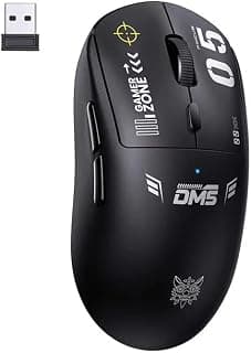 ماوس جيمنج اونكوما DM05 متطور لاسلكي ثلاثي الوضع مع بلوتوث، لاسلكي 2.4GHz واتصال سلكي، مستشعر عالي الدقة للكمبيوتر واللابتوب والجيمنج - أسود
