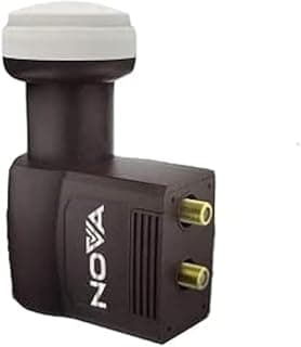 رأس دش ستالايت (LNB) مزدوج Nova N-202 Ultra، عالمي Ku-Band، كسب عالي وضوضاء منخفضة، متوافق مع 4K وHD، أسود