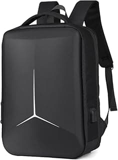 15.6 Inch Hard Shell Laptop Backpack, Anti-Theft Waterproof Business Travel Computer Backpack, Black Gaming Laptop Bag with USB Port and Password Lock…