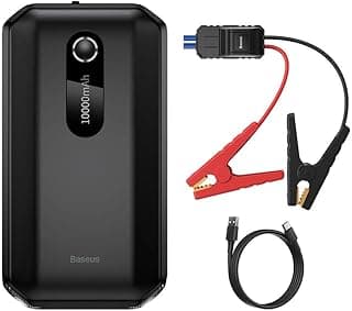 New Compact Baseus Jump Starter and Powerbank with 10,000 mAh 1000 Current Battery Booster for All Cars - Black