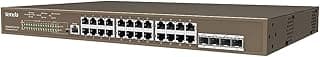 سويتش PoE مدار L3 طراز TEG5328P-24-410W، 24 منفذ جيجابت PoE+، 4 فتحات SFP، طاقة خرج 370 وات، سويتش شبكة Layer-3