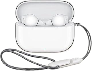 جراب حماية شفاف من TPU لهاتف هواوي Freebuds SE4 ANC، غطاء حماية مقاوم للصدمات وغير قابل للاصفرار مع ميدالية مفاتيح وحبل تعليق - شفاف