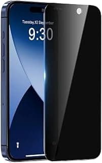 Privacy glass screen protector for Apple iPhone 15 Pro/iPhone 15, Black