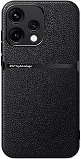 Phone Case Cover Leather TPU Back Case Cover shock resistant Compatible with Oppo Reno 15 (Black)