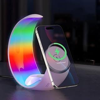 2025 Moon 4 in 1 Wireless Charging Station for Smart Phone Headphones Watch, Multiple Devices Wireless Charger for iPhone 16 15 14 13 12 Series, Airpods Pro, Apple Watch