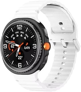 استيك سيليكون رياضي من Fekra لسامسونج Galaxy Watch 8 مقاس 40mm 44mm/8 Classic مقاس 46mm، استيك مطاطي رياضي ناعم مقاوم للماء بضغطة واحدة بدون فراغات لسامسونج Galaxy Watch 8 Classic مقاس 46mm