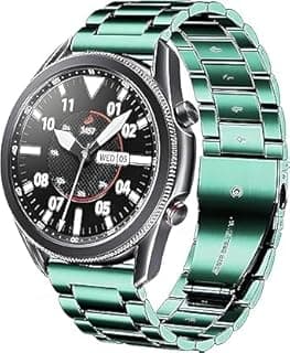 حزام ساعة معدني 22 مم متوافق مع سامسونج Galaxy Watch 3 45mm/Gear S3 وهواوي GT 6/5/4 46mm وجارمن Fenix 8/7 47mm - سوار ستانلس ستيل فاخر