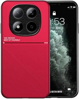 جراب موبايل متوافق مع Redmi Note 15 Pro 5G، جراب كلاسيكي مقاوم للصدمات من السيليكون الناعم وTPU وجلد وPC صلب، جراب مغناطيسي مقاوم للصدمات (أحمر)
