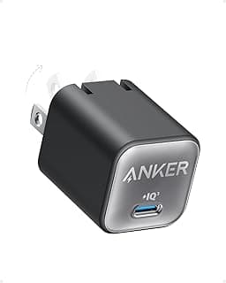 شاحن نانو USB-C بتقنية GaN بقوة 30 وات، شاحن سريع قابل للطي متوافق مع ايفون 16/15 وسامسونج وجهاز ايباد و MagSafe