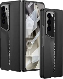 جراب Fekra صلب مع اسكرينة حماية لهاتف سامسونج Galaxy Z Fold 6 مقاوم للصدمات (أسود متين)