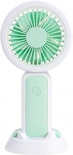 Mini Portable USB Desk Fan – 3 Speed Adjustment, Quiet Operation, Foldable Base, Light Design for Office, Study, Travel (Green)
