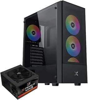 كيس كمبيوتر ألعاب Xigmat.ek Hero II ARGB ميد تاور مع باور سبلاي 600 وات 80+ – تبريد قوي، زجاج جانبي، يدعم كروت شاشة كبيرة ومراوح متعددة