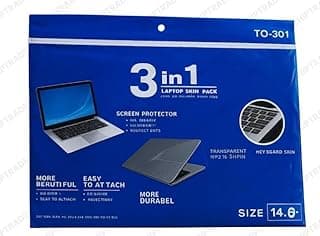 Generic 3x1 Laptop Keyboard Back Screen Protector Transparent Stickers for HP, 15 to 15.9 Inch, Scratch Resistant & Dust Proof, Rubber