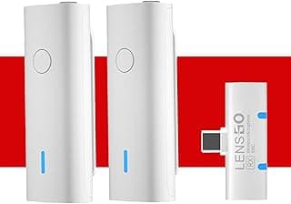 LENSGO 518C Wireless Microphone Model 1V1 System 2.4GHz 100m Transmission Distance 9 Hours Battery Magnetic Charging Compatible with iPhone and Android Smartphones and Tablets (Android)
