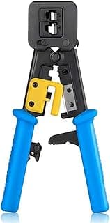 أداة تثبيت رؤوس كابلات الشبكة RJ45، أداة كبس كابلات شديدة التحمل متوافقة مع مقابس RJ11 وRJ45، أداة كبس احترافية لكابلات شبكة Cat5 5e Cat6