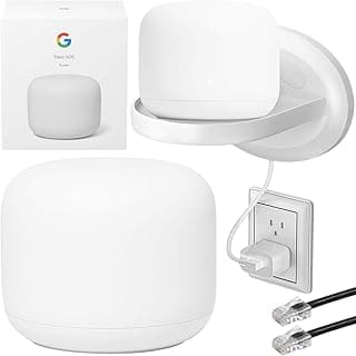 راوتر واي فاي Nest بنظام Mesh ثنائي النطاق GA00595-US (أبيض) تغطية حتى 2200 قدم مربع مع ستاند إضافي وكابل إيثرنت 7 قدم