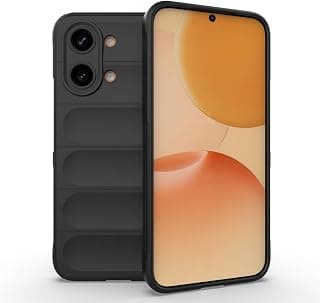جراب لهاتف شاومي Redmi Turbo 5 Max 5G، جراب حماية مقاوم للصدمات بلمسة نهائية مصقولة - جراب شديد التحمل مع حماية فائقة للكاميرا ومضاد للانزلاق - أسود