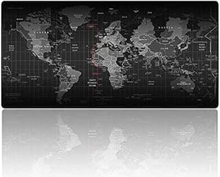 World Map Extended Gaming Mouse Pad, Large Desk Mat with Stitched Edges, Non-Slip Rubber Base, Smooth Surface Keyboard & Mouse Pad for Gaming, Office, Laptop & Desktop, 70 × 30 cm – Multi-Color