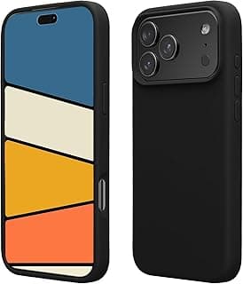 Soft Douple Layer Silicone Case with Microfiber Lining For Apple iPhone 17 Pro Max (Black)